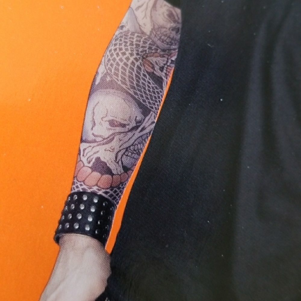𝅺TWO New Included in Pack Tattoo Arm Sleeves Halloween Costume Idea Harley Fans